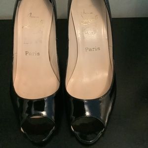 Christian Louboutin Patent Leather Peep-Toe Pumps